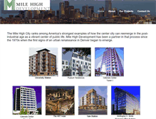 Tablet Screenshot of milehighdevelopment.com